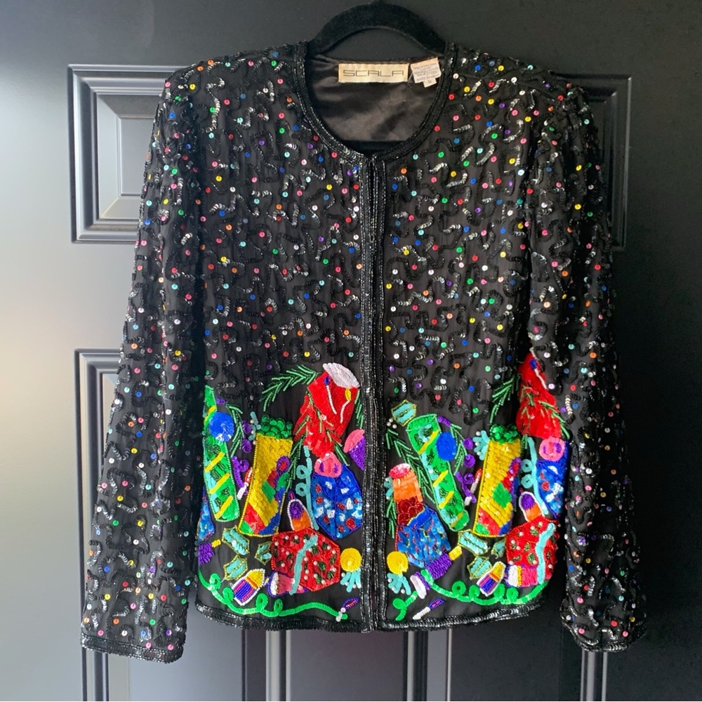 Scala Vintage 80’s Colorful Sequence Women's Jacket